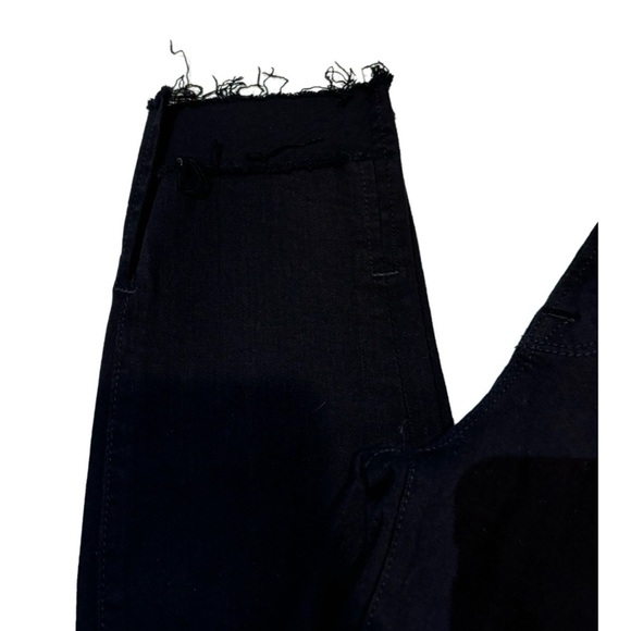 FRAME Denim Le Skinny de Jeanne Raw Stagger Hem Jeans in Black‎ Film Noir Sz 26 - Picture 5 of 11